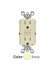 Leviton GFWT1-I - 15A - 125 V - NEMA 5-15R - Self-test SmartLock Pro Slim Weather & Tamper-Resistant GFCI - Monochromatic - 20 Amp Feed-Through - Ivory